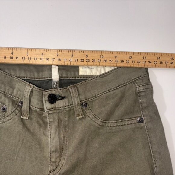 rag & bone Women's Army Green Jeans Leggings Skinny Olive Pants size 26 - Picture 10 of 13